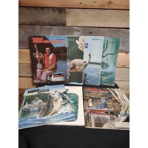 VTG Bassmaster Magazine 1974 Complete Set of 7 Fishing Annual and Jan-Dec Issues